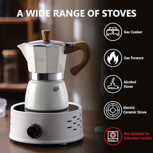 Espresso Maker Stovetop,Camping Moka Pot 2 Cup/120ML,Stove Top Espresso Italian Coffee Maker,Easy to Use (Blue)