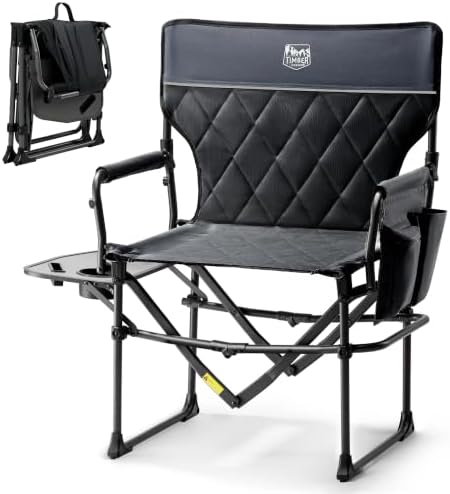 TIMBER RIDGE 400lbs Heavy Duty Camping Chair Portable Directors Chair