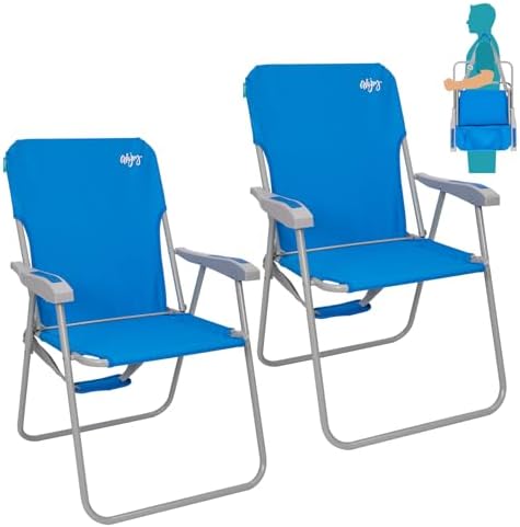 #WEJOY Folding Beach Chairs for Adults, High Back Lightweight for Camp Lawn