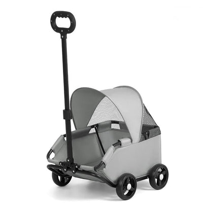 Dog Stroller 4 Wheels Folding Dog Cart with Sunshine Cover Pet Stroller for Travelling Shopping Walking Playing for Small Dogs Cats
