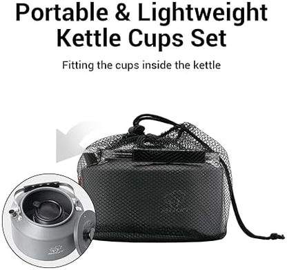 Bulin Camping Kettle, 2.2L Large Portable Camp Tea Coffee Pot With 2 Cups