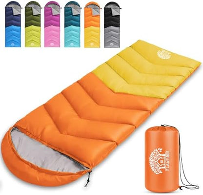 Sleeping Bags for Adults & Kids for Camping Hiking Trips Warm Cool Weather, Lightweight and Waterproof with Compression Bag, 3-4 Season Indoors Outdoors Activities