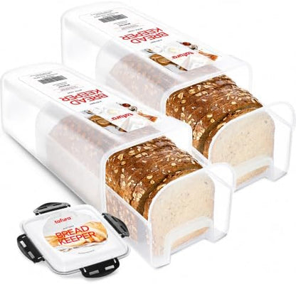 Tafura Bread Containers, 2 Pack, Airtight BPA-Free Bread Storage Boxes