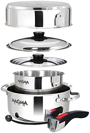 Magma A10-363-2-IND 7 Piece Stainless Steel Non-Stick Nesting Cookware Set