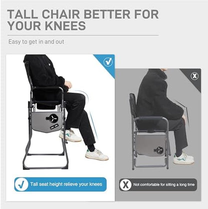 EVER ADVANCED Portable 30.7" Seat Height Tall Camping Directors Chair