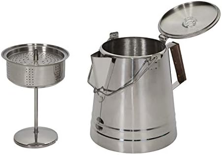 Stansport Stainless Steel Percolater 28-Cup Coffee Pot Percolator Coffee Filters 278-100