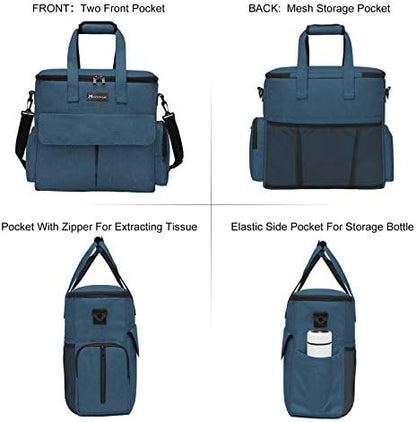 Modoker Weekend Dog Travel Bag Set with 2 Food Bags, 2 Bowls and Mat,Blue