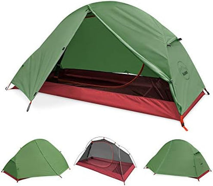 KAZOO Waterproof Backpacking Tent Ultralight 1/2 Person Lightweight Camping Tents 1/2 People Hiking Tents Aluminum Frame Double Layer