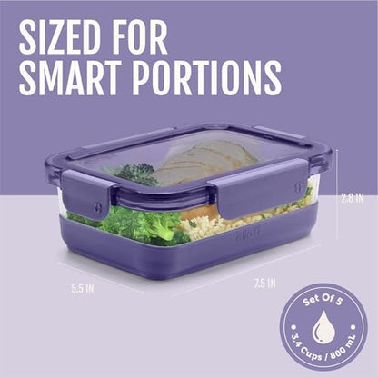 Ello Duraglass Refresh 3.4 Cup Meal Prep Containers, 10 Pc, Everest