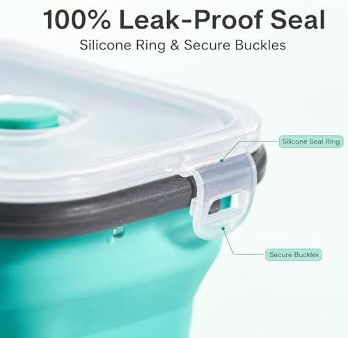 Collapsible Food Storage Containers with Lids - for Camping RV Accessories