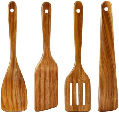 Acacia Wooden Spatula Set Non Toxic Kitchen Utensil Set Slotted Turner