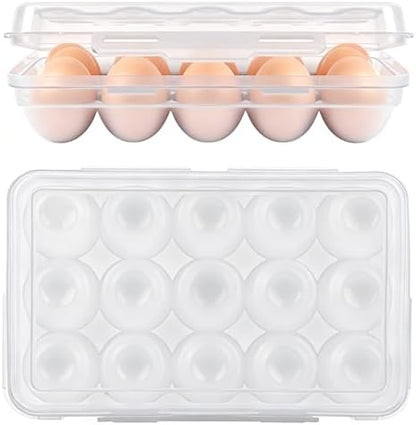 15 Grid Egg Storage Box for Refrigerator Kitchen Camping RV