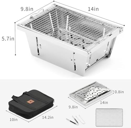 2‑in‑1 Charcoal Grill for IGT Table & Standalone Use, Silver