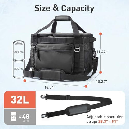 TOURIT 2-Zone Soft Cooler Bag 30/48 Cans, Dry & Wet Insulated Beach Cooler