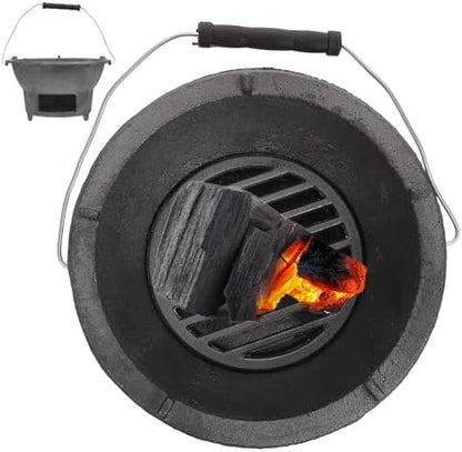 Cast Iron Outdoor Charcoal Barbecue Stove for Camping 8.26inch