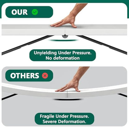 6FT Folding Table, Heavy Duty Plastic Fold-in-Half Utility Table with Handle, Portable Camping Picnic Table with Steel Legs for Indoor Outdoor Party, Dining, White,2 Pack
