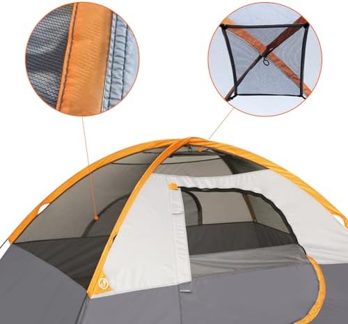 Amazon Basics Camping Tent, 3-Season Dome Design with Rainfly