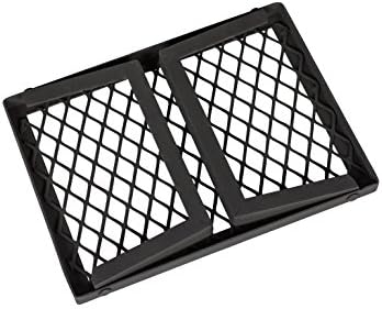 Amazon Basics Heavy-Duty Portable Camping Grill Grate for Outdoor Open Flame Cooking, Foldable, Sturdy, 15.9" x 12.2", Black