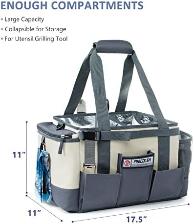 Large Grill Caddy, Tailgating Essentials Organizer for BBQ, Camping &Picnic