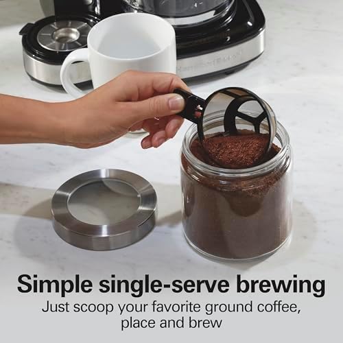 Hamilton Beach 2-Way Brewer Coffee Maker, Single-Serve and 12-Cup Pot, Black/Stainless Steel(49980A), Carafe
