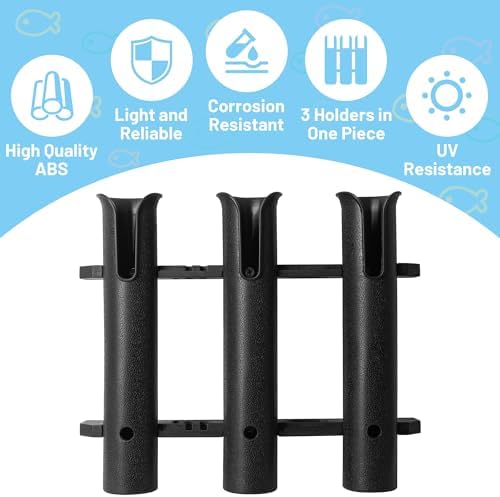 Cooler Fishing Rod Holder, Wall Mounted Fishing Pole Holder, 3 Link Fishing Rod Rack Compatible with YETI Coolers and for RTIC Coolers, Cooler Accessory