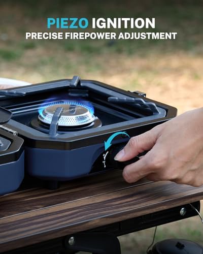 Gonex Camping Stove Propane, 2 Burner Portable Camp Stoves for Camping