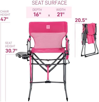 EVER ADVANCED Portable 30.7" Seat Height Tall Camping Directors Chair