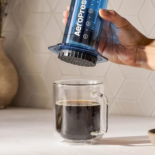 AeroPress Clear Blue Coffee Press, French Press, Pour-Over & Espresso Style