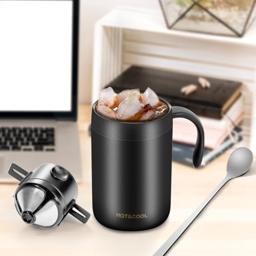 MACIFECI 16oz Camping Coffee Maker Pour Over Coffee Maker Camping Coffee Pot Portable Coffee Maker for Travel Camping Offices Backpacking Outdoor (Black)