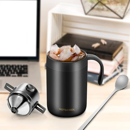 MACIFECI 16oz Camping Coffee Maker Pour Over Coffee Maker Camping Coffee Pot Portable Coffee Maker for Travel Camping Offices Backpacking Outdoor (Black)