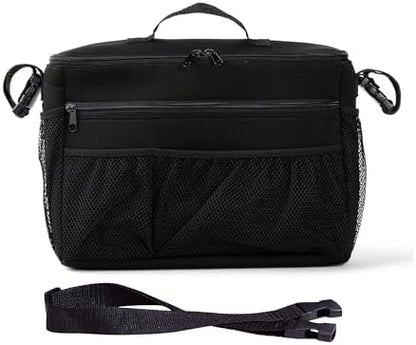 J.L. Childress Cool 'N Cargo Stroller and Wagon Cooler and Organizer - Universal Fit - Insulated - Attaches to Strollers, Wagons, Walkers and Wheelchairs - Large Capacity - Black