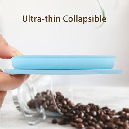 Collapsible Pour Over Coffee Dripper Single Cup, Paperless Travel Pour Over Coffee Maker Camping, Drip Coffee Maker with Reusable Metal Filter (Blue)
