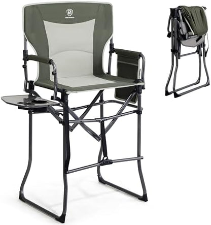 EVER ADVANCED Portable 30.7" Seat Height Tall Camping Directors Chair