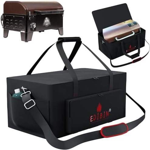 Grill Carry Bag for PIT BOSS 10697 TableTop Grill,Portable 600D Heavy Duty Weather Resistant Tabletop Grill Cover for Pitboss 10697 Table Top Wood Grill