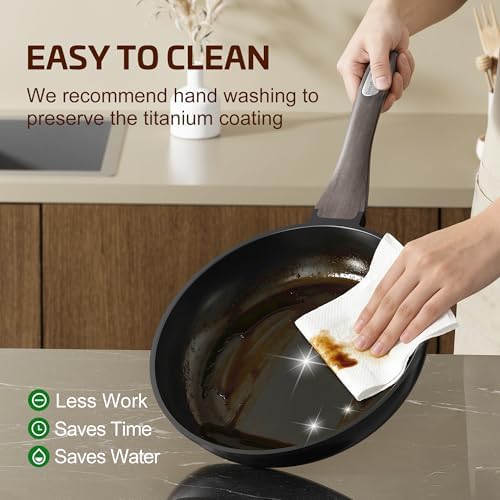 Nonstick Cookware Set, Titanium Coating Pan Set