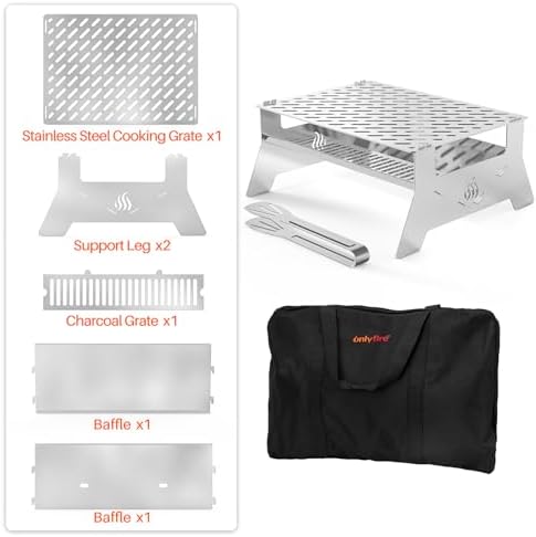 Onlyfire Portable Charcoal Grill, Heavy Duty Stainless Steel