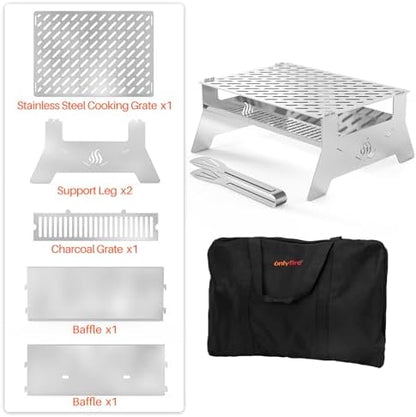 Onlyfire Portable Charcoal Grill, Heavy Duty Stainless Steel