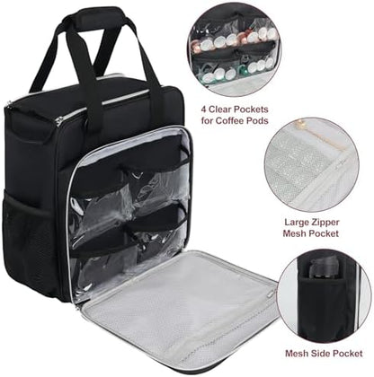 LEFOR·Z Coffee Maker Travel Bag Compatible with Keurig K-Mini/K-Mini Plus/Mate Plus,Single Serve Coffee Brewer Carrying Case with Multiple Pockets for K-Cup Pods & Accessories(Bag Only)