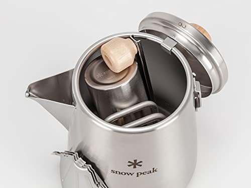Snow Peak Portable Coffee and Tea Essentials, Stainless Steel, Kettle