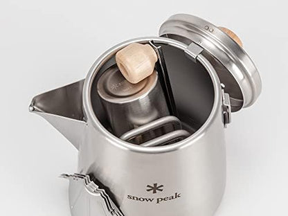 Snow Peak Portable Coffee and Tea Essentials, Stainless Steel, Kettle