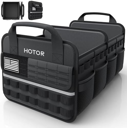HOTOR Tactical Trunk Organizer - Car Storage with Front MOLLE Pockets