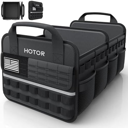 HOTOR Tactical Trunk Organizer - Car Storage with Front MOLLE Pockets