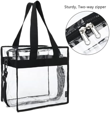 FlowFly Insulated Lunch Cooler Bag - Tote Bag Organizer for Women/Men, Clear#Black