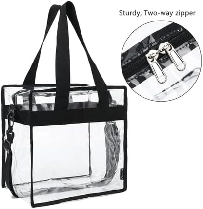 FlowFly Insulated Lunch Cooler Bag - Tote Bag Organizer for Women/Men, Clear#Black