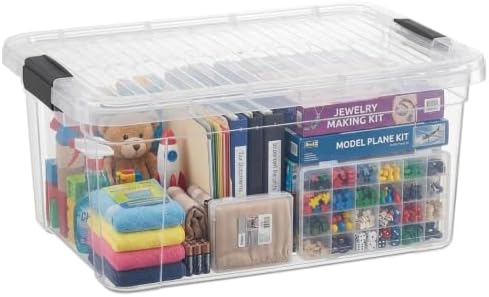 Superio 21 Quart Clear Plastic Storage Boxes with Lids, Stackable Organizer Containers, BPA-Free Storage Bins for Home, Office, School & Dorm, 1 Pack