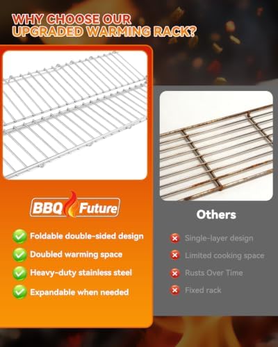 66044 Foldable Warming Rack for Weber GS4 Genesis II 300 Series Grills