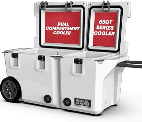 Wyld Gear 65 Quart Dual Compartment Hard Cooler with Wheels