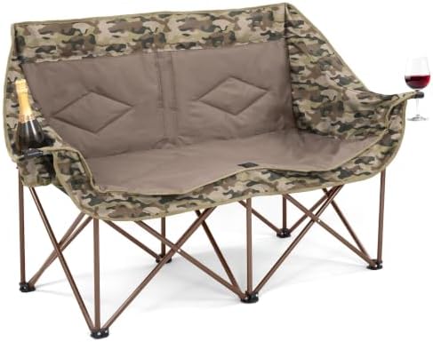 Oversized Double Camping Chairs for Adults, 2 Person Camping Chair, Green