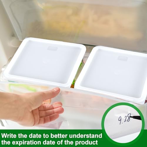 FoldTier 2 Pcs Square Food Storage Containers, White, 22 Qt