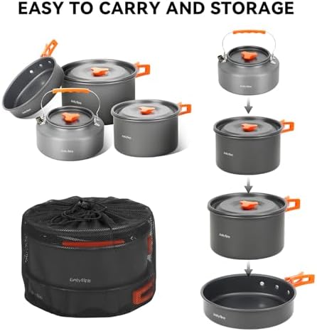 ONLYFIRE OUTDOOR LIVING 15 PCs Camping Utensils Cookware Set, CT605